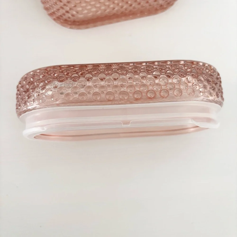 TARGET Hobnail Glass Pink Trinket Box NWT - Picture 5 of 8